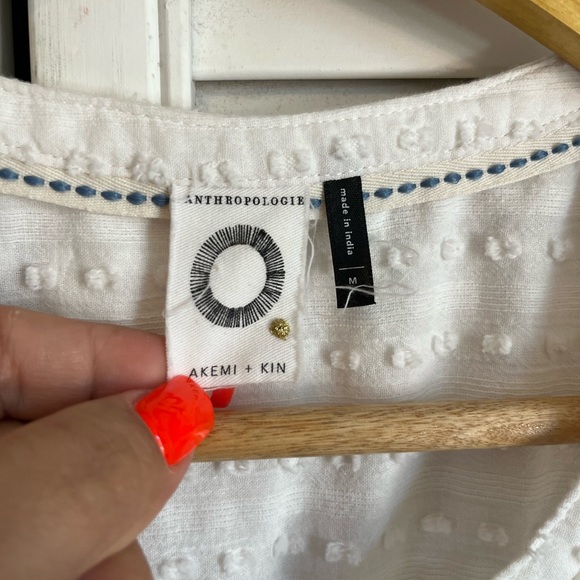 ANTHROPOLOGIE AKEMI + KIN White Tunic Top medium - Picture 3 of 9
